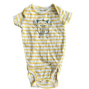 3M Baby Yellow Striped Wild One Onesie